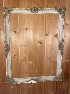 Ornate Decorative Wall Frame in Distressed Silver